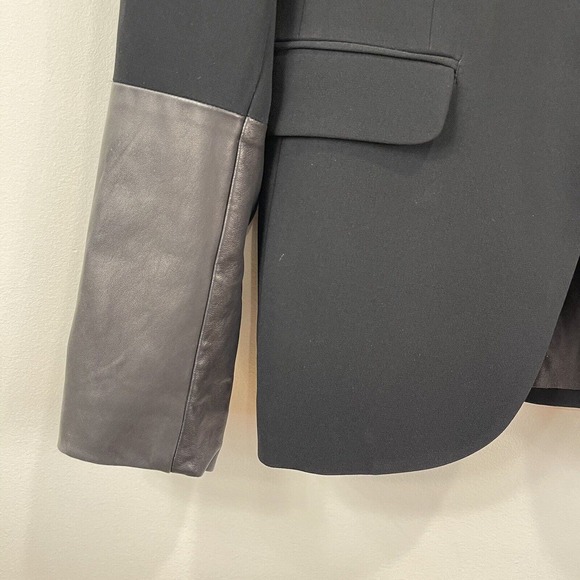 Rag & Bone | Black/Black Timeless Single Breasted Blazer with Leather Trim NWT 4 - Picture 6 of 16